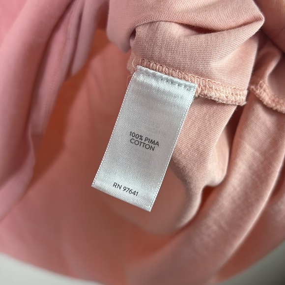 Pure Jill PJ Pima Elliptical Tee 100% Cotton Coral Cream Pink size Large - Picture 5 of 8